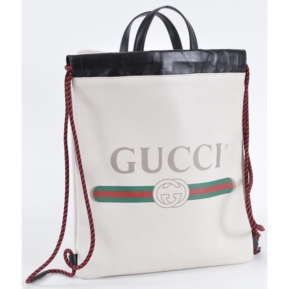 New Gucci Kids JUNIOR Logo Print Pebbled Leather Backpack Purse W/Pouch - Picture 2 of 12